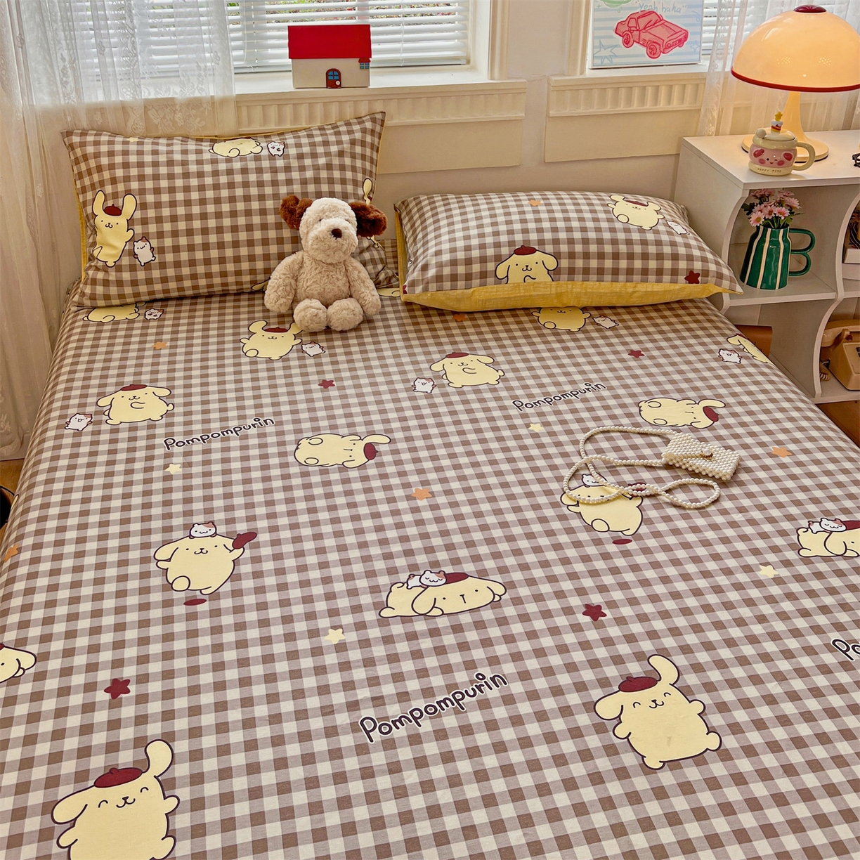 91家纺网 家纺一手货源 找家纺 名兮家居 2025新款全棉纯棉13372经典奥特曼-三丽鸥成人床床笠单件单床笠【含防伪标】 焦糖布丁狗