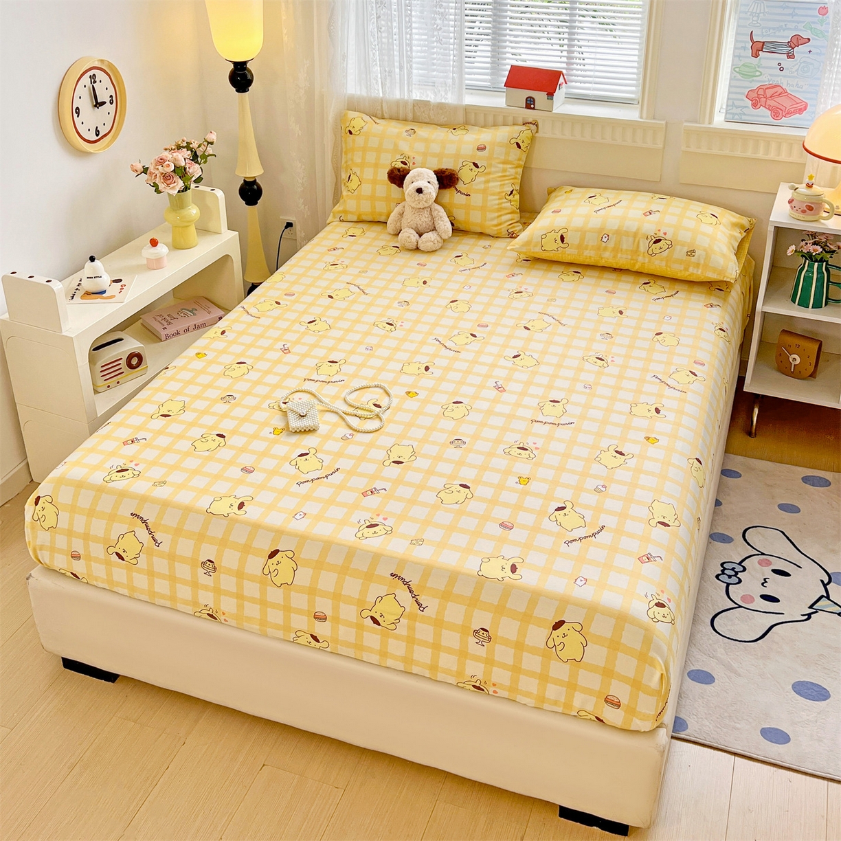 91家纺网 家纺一手货源 找家纺 名兮家居 2025新款全棉纯棉13372经典奥特曼-三丽鸥成人床床笠单件单床笠【含防伪标】 可可布丁狗