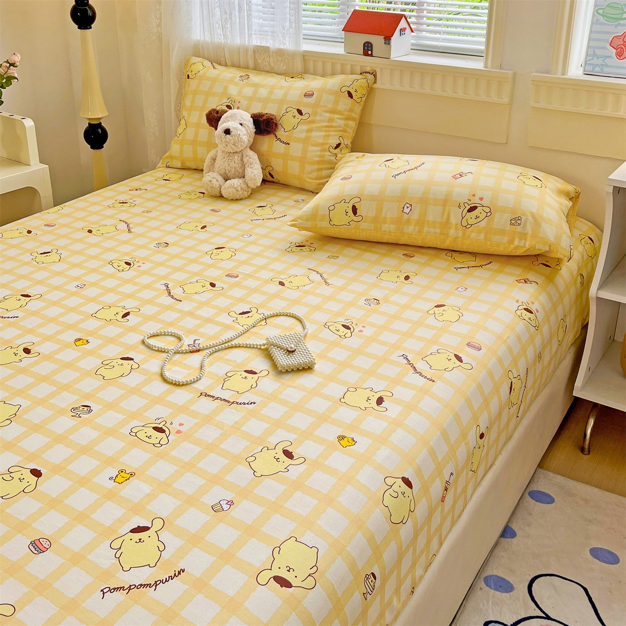 91家纺网 家纺一手货源 找家纺 名兮家居 2025新款全棉纯棉13372经典奥特曼-三丽鸥成人床床笠单件单床笠【含防伪标】 可可布丁狗