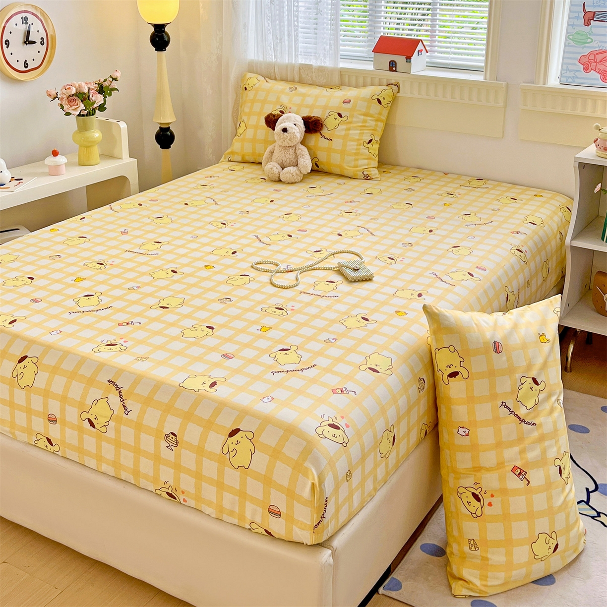 91家纺网 家纺一手货源 找家纺 名兮家居 2025新款全棉纯棉13372经典奥特曼-三丽鸥成人床床笠单件单床笠【含防伪标】 可可布丁狗