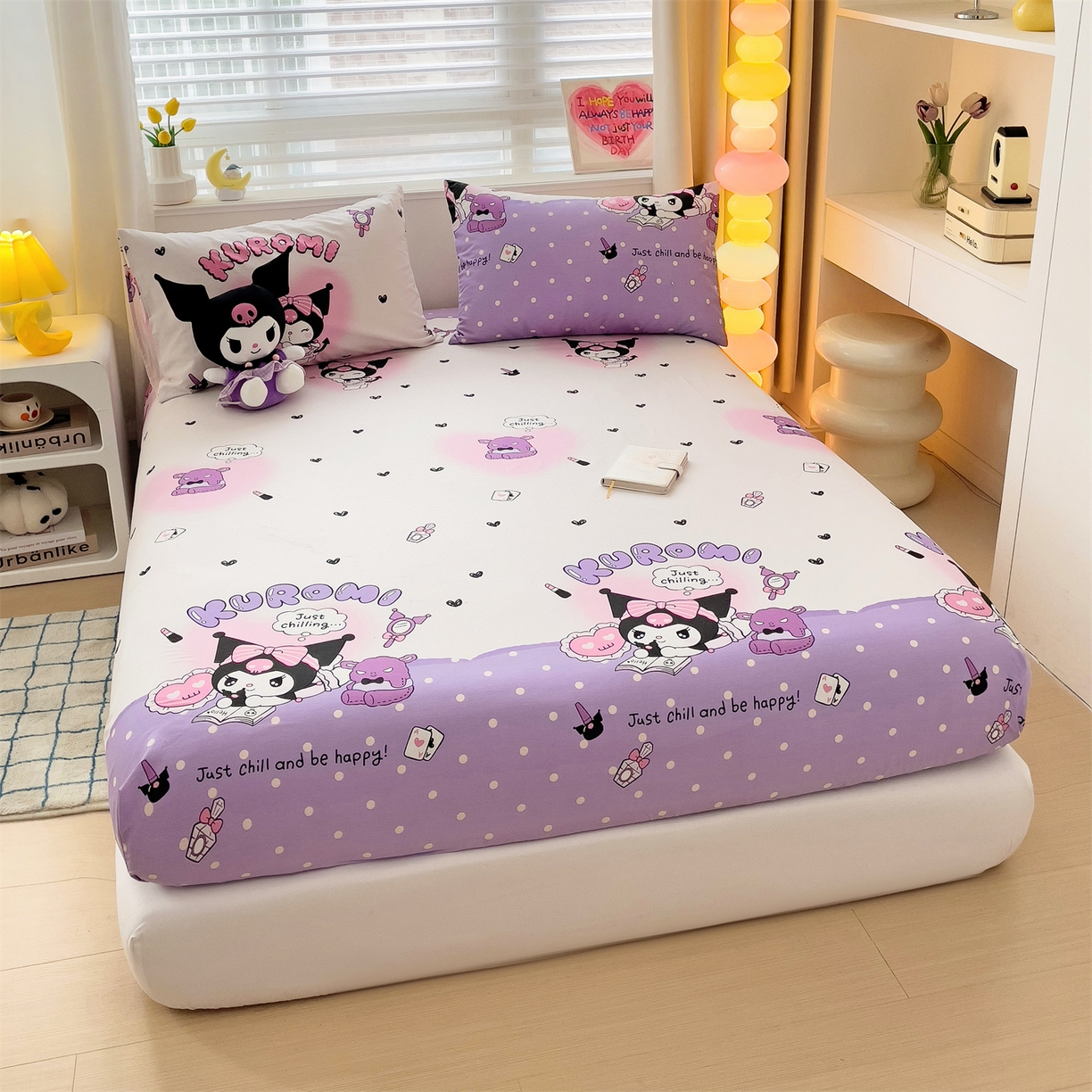 91家纺网 家纺一手货源 找家纺 名兮家居 2025新款全棉纯棉13372经典奥特曼-三丽鸥成人床床笠单件单床笠【含防伪标】 美美库洛米