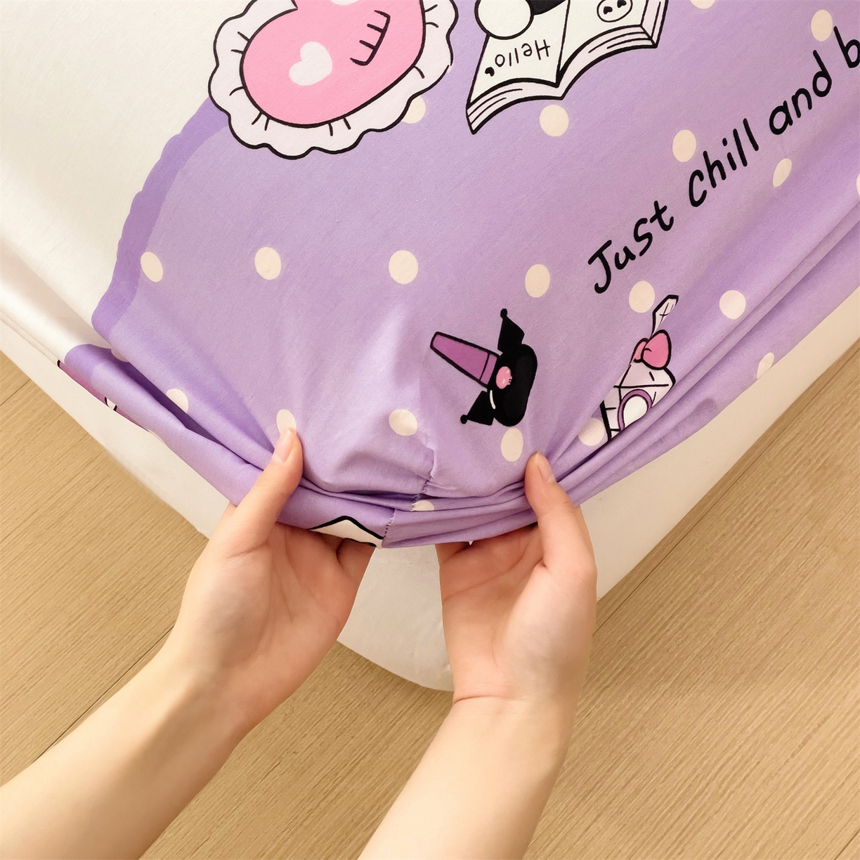 91家纺网 家纺一手货源 找家纺 名兮家居 2025新款全棉纯棉13372经典奥特曼-三丽鸥成人床床笠单件单床笠【含防伪标】 美美库洛米