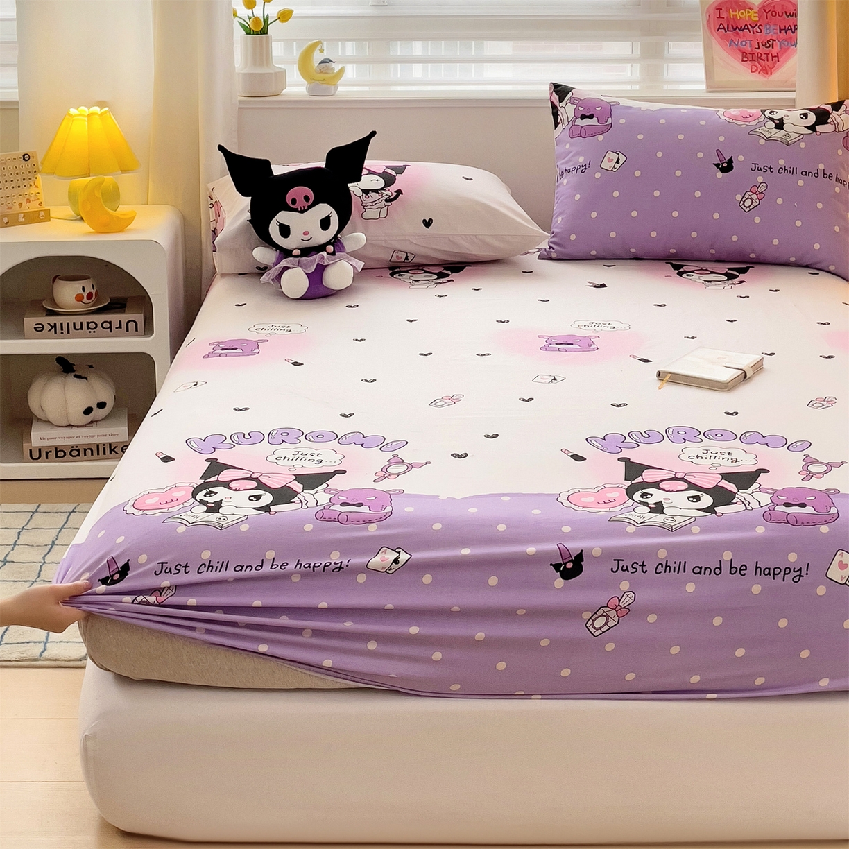 91家纺网 家纺一手货源 找家纺 名兮家居 2025新款全棉纯棉13372经典奥特曼-三丽鸥成人床床笠单件单床笠【含防伪标】 美美库洛米