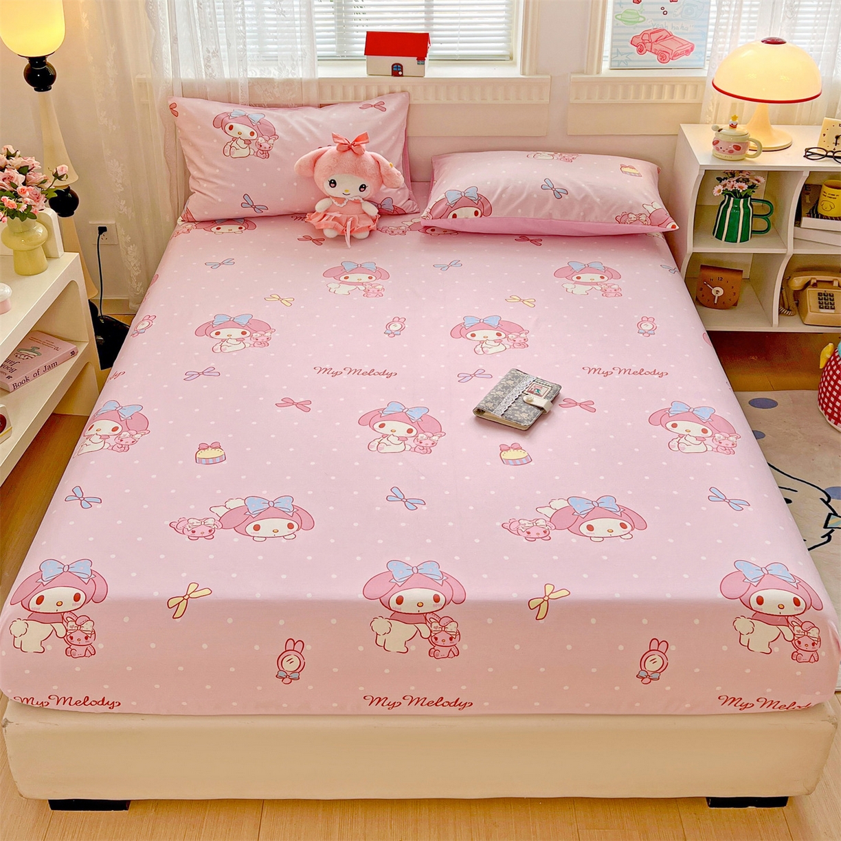 名兮家居 2025新款全棉纯棉13372经典奥特曼-三丽鸥成人床床笠单件单床笠【含防伪标】 魔法美乐蒂