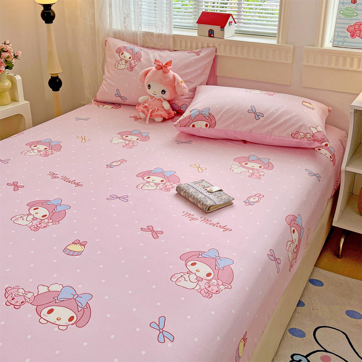 91家纺网 家纺一手货源 找家纺 名兮家居 2025新款全棉纯棉13372经典奥特曼-三丽鸥成人床床笠单件单床笠【含防伪标】 魔法美乐蒂