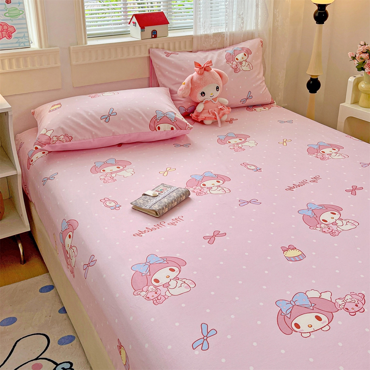 91家纺网 家纺一手货源 找家纺 名兮家居 2025新款全棉纯棉13372经典奥特曼-三丽鸥成人床床笠单件单床笠【含防伪标】 魔法美乐蒂