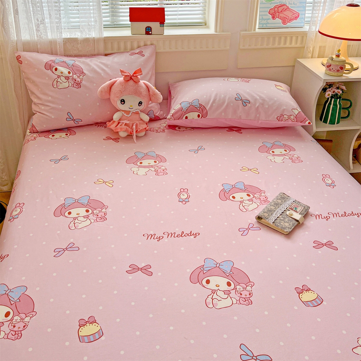 91家纺网 家纺一手货源 找家纺 名兮家居 2025新款全棉纯棉13372经典奥特曼-三丽鸥成人床床笠单件单床笠【含防伪标】 魔法美乐蒂