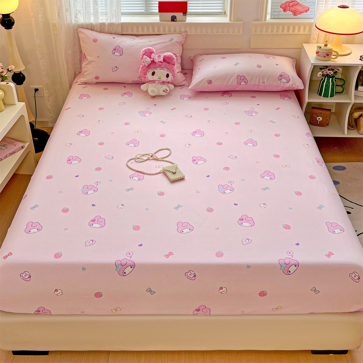 名兮家居 2025新款全棉纯棉13372经典奥特曼-三丽鸥成人床床笠单件单床笠【含防伪标】 俏皮美乐蒂