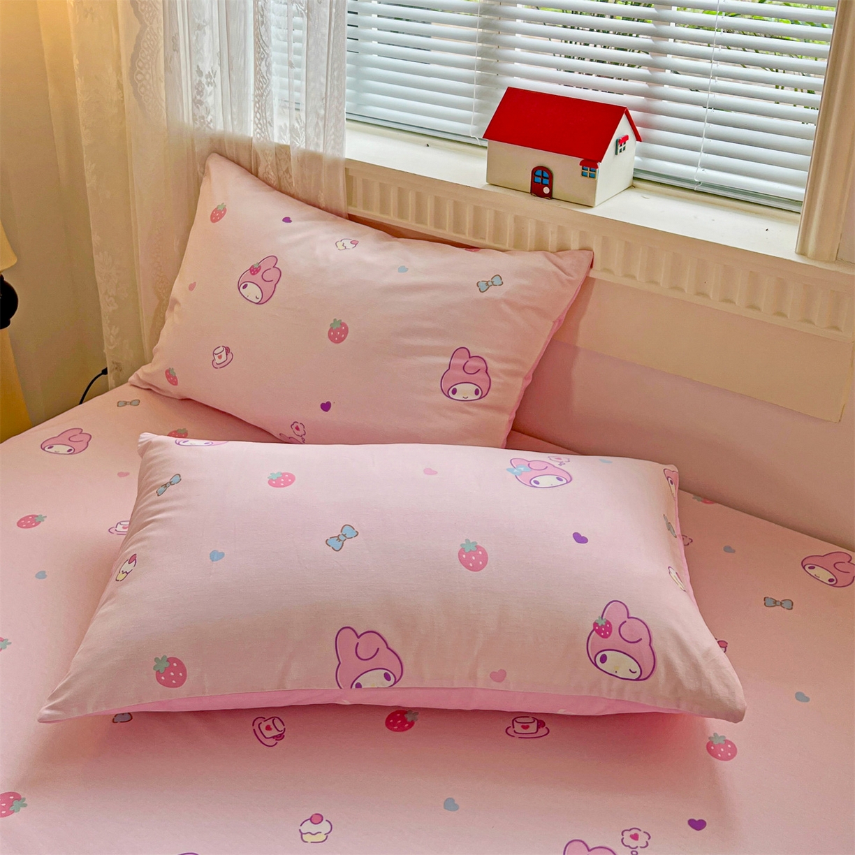 91家纺网 家纺一手货源 找家纺 名兮家居 2025新款全棉纯棉13372经典奥特曼-三丽鸥成人床床笠单件单床笠【含防伪标】 俏皮美乐蒂