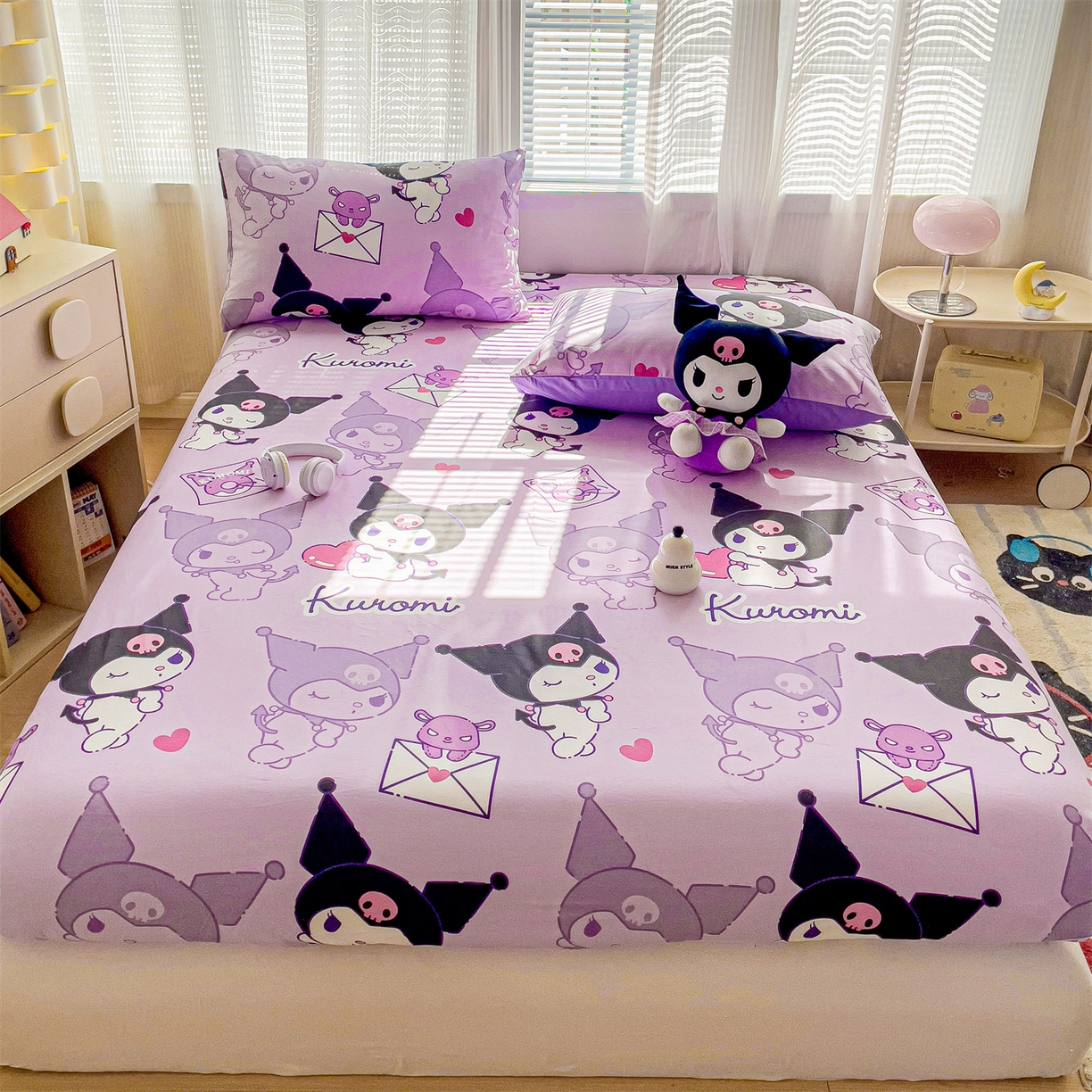 名兮家居 2025新款全棉纯棉13372经典奥特曼-三丽鸥成人床床笠单件单床笠【含防伪标】 情书库洛米