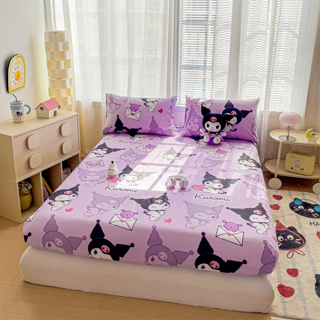 91家纺网 家纺一手货源 找家纺 名兮家居 2025新款全棉纯棉13372经典奥特曼-三丽鸥成人床床笠单件单床笠【含防伪标】 情书库洛米