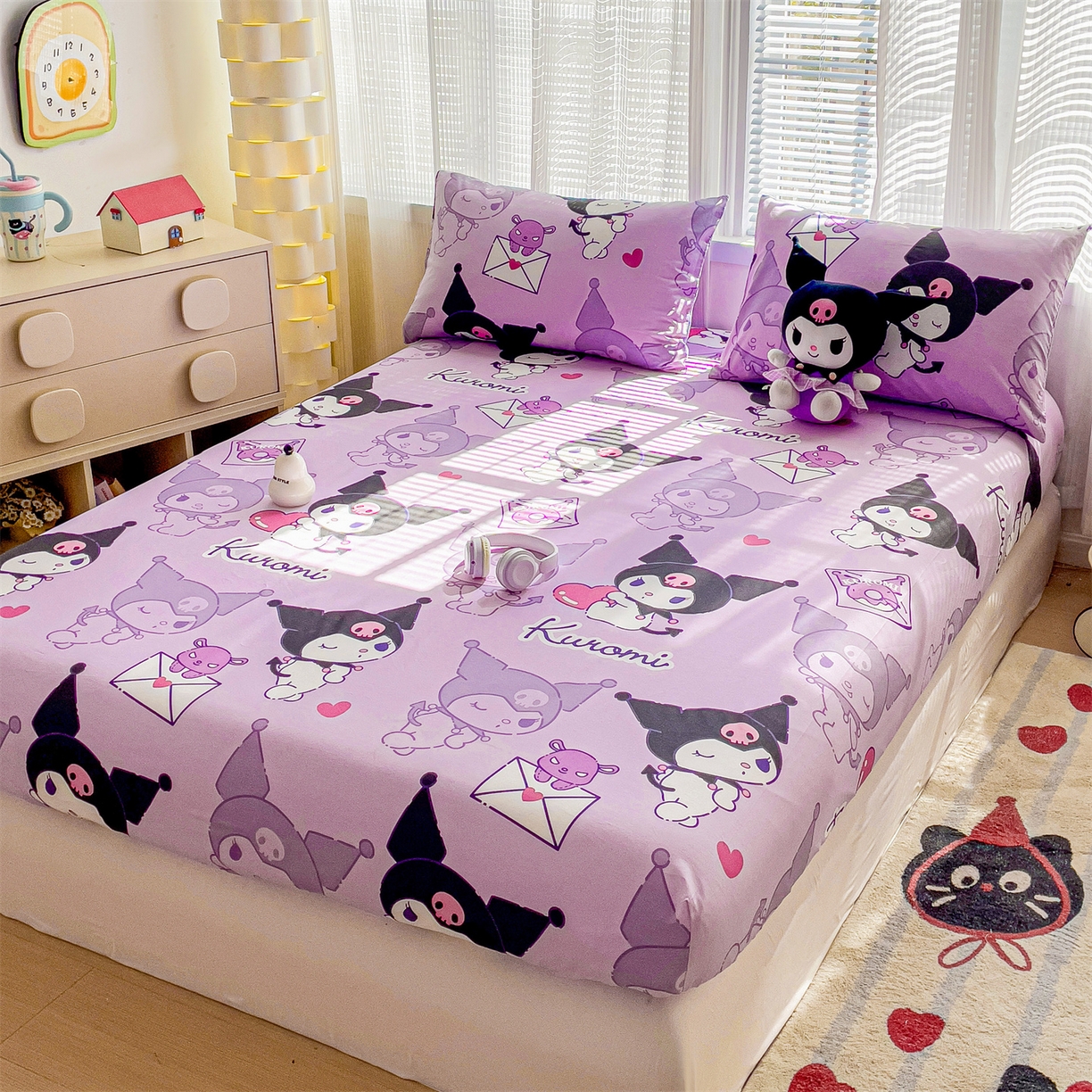 91家纺网 家纺一手货源 找家纺 名兮家居 2025新款全棉纯棉13372经典奥特曼-三丽鸥成人床床笠单件单床笠【含防伪标】 情书库洛米