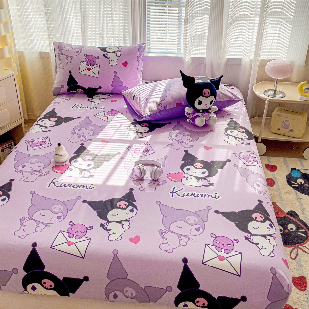 91家纺网 家纺一手货源 找家纺 名兮家居 2025新款全棉纯棉13372经典奥特曼-三丽鸥成人床床笠单件单床笠【含防伪标】 情书库洛米