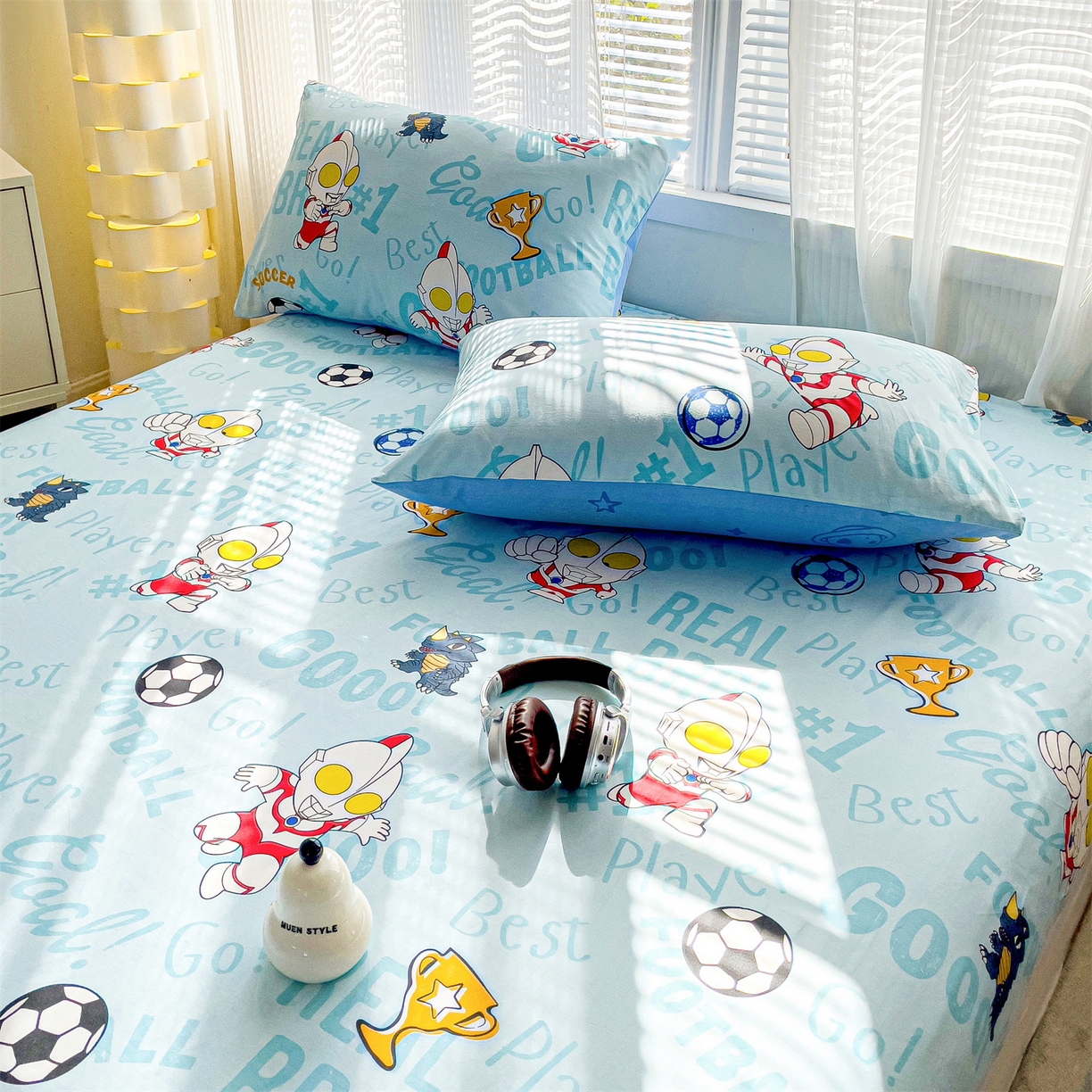 91家纺网 家纺一手货源 找家纺 名兮家居 2025新款全棉纯棉13372经典奥特曼-三丽鸥成人床床笠单件单床笠【含防伪标】 世界杯