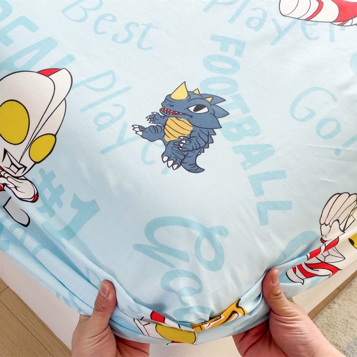 91家纺网 家纺一手货源 找家纺 名兮家居 2025新款全棉纯棉13372经典奥特曼-三丽鸥成人床床笠单件单床笠【含防伪标】 世界杯