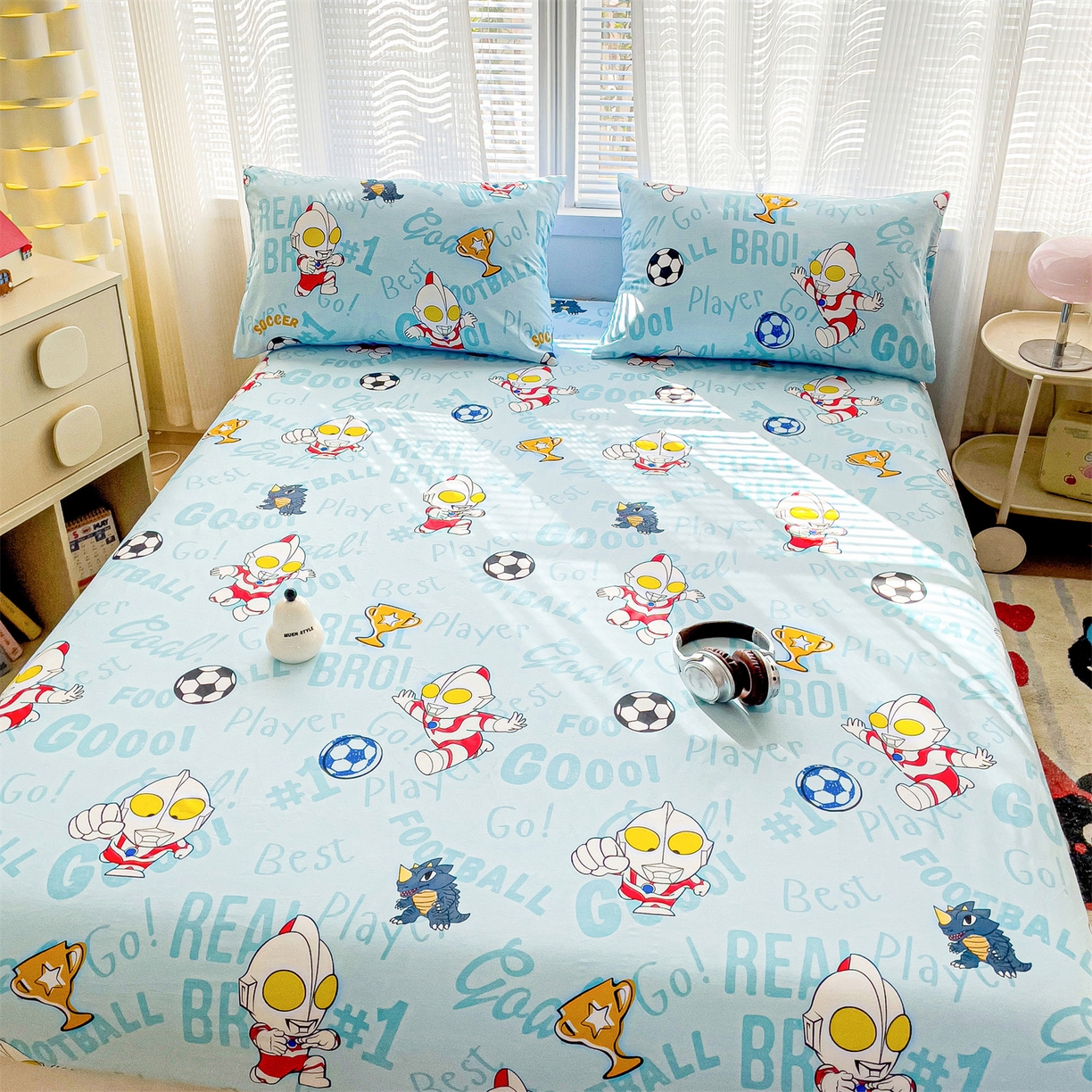 91家纺网 家纺一手货源 找家纺 名兮家居 2025新款全棉纯棉13372经典奥特曼-三丽鸥成人床床笠单件单床笠【含防伪标】 世界杯