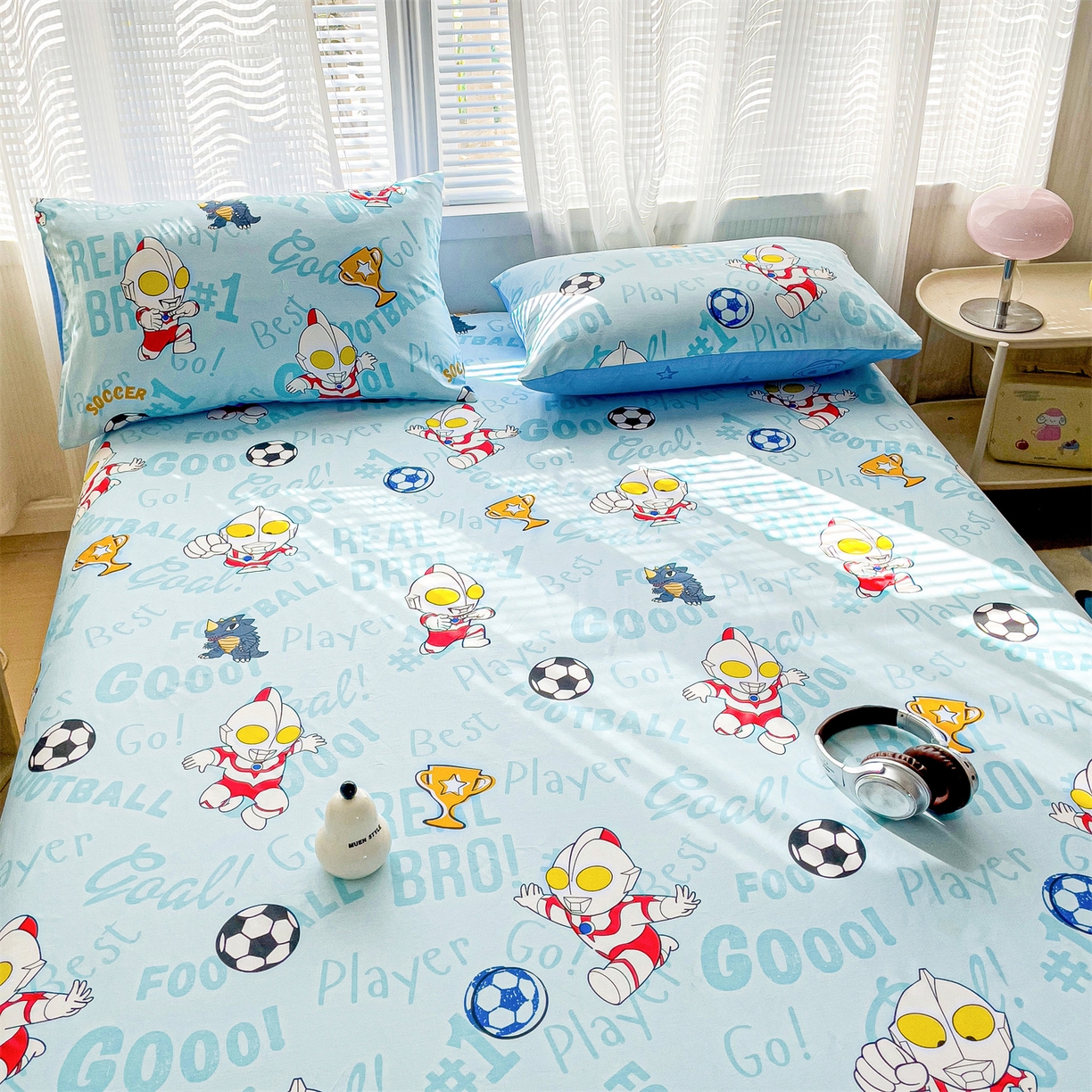 91家纺网 家纺一手货源 找家纺 名兮家居 2025新款全棉纯棉13372经典奥特曼-三丽鸥成人床床笠单件单床笠【含防伪标】 世界杯