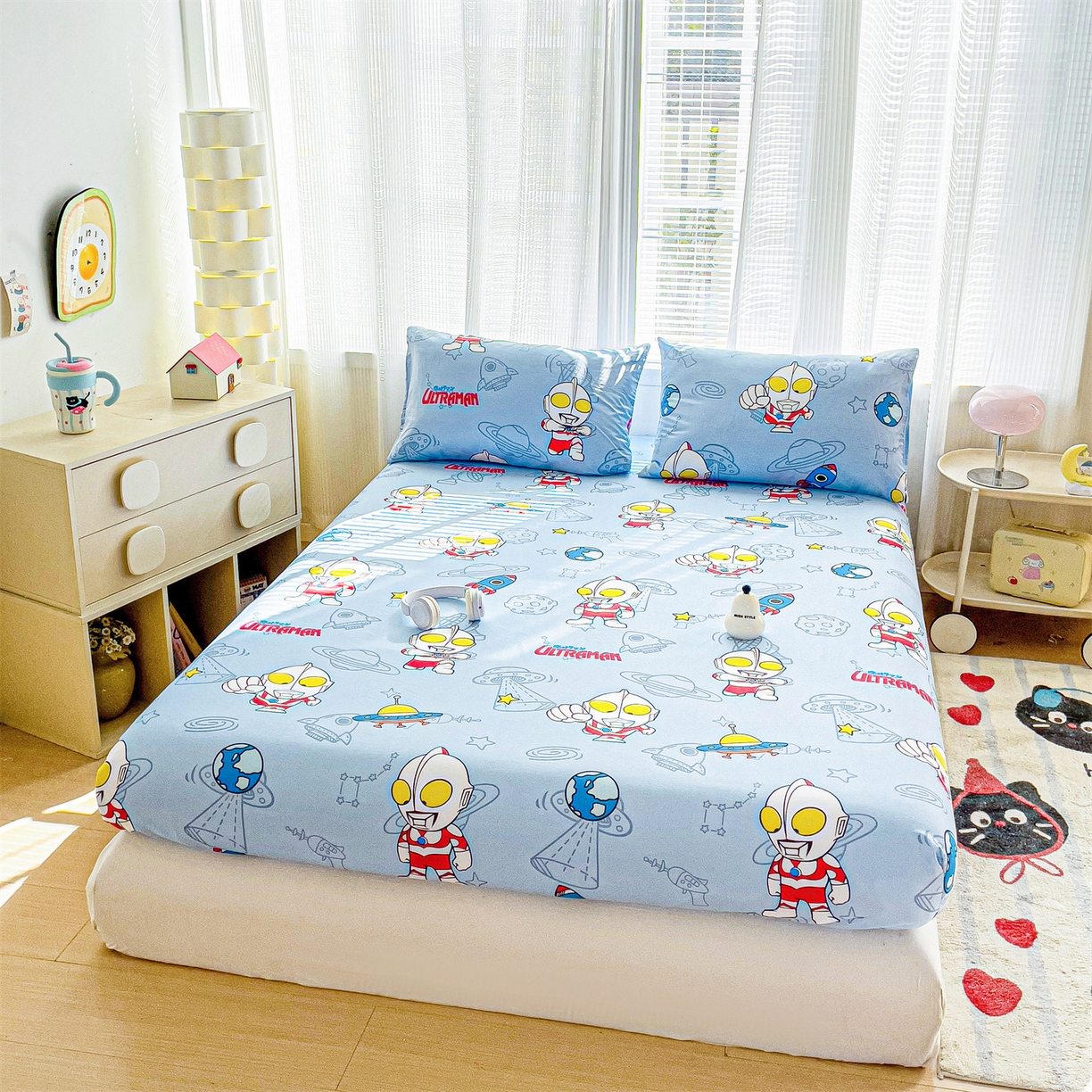 91家纺网 家纺一手货源 找家纺 名兮家居 2025新款全棉纯棉13372经典奥特曼-三丽鸥成人床床笠单件单床笠【含防伪标】 太空奥特曼