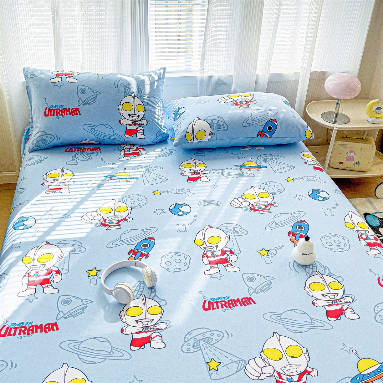 91家纺网 家纺一手货源 找家纺 名兮家居 2025新款全棉纯棉13372经典奥特曼-三丽鸥成人床床笠单件单床笠【含防伪标】 太空奥特曼