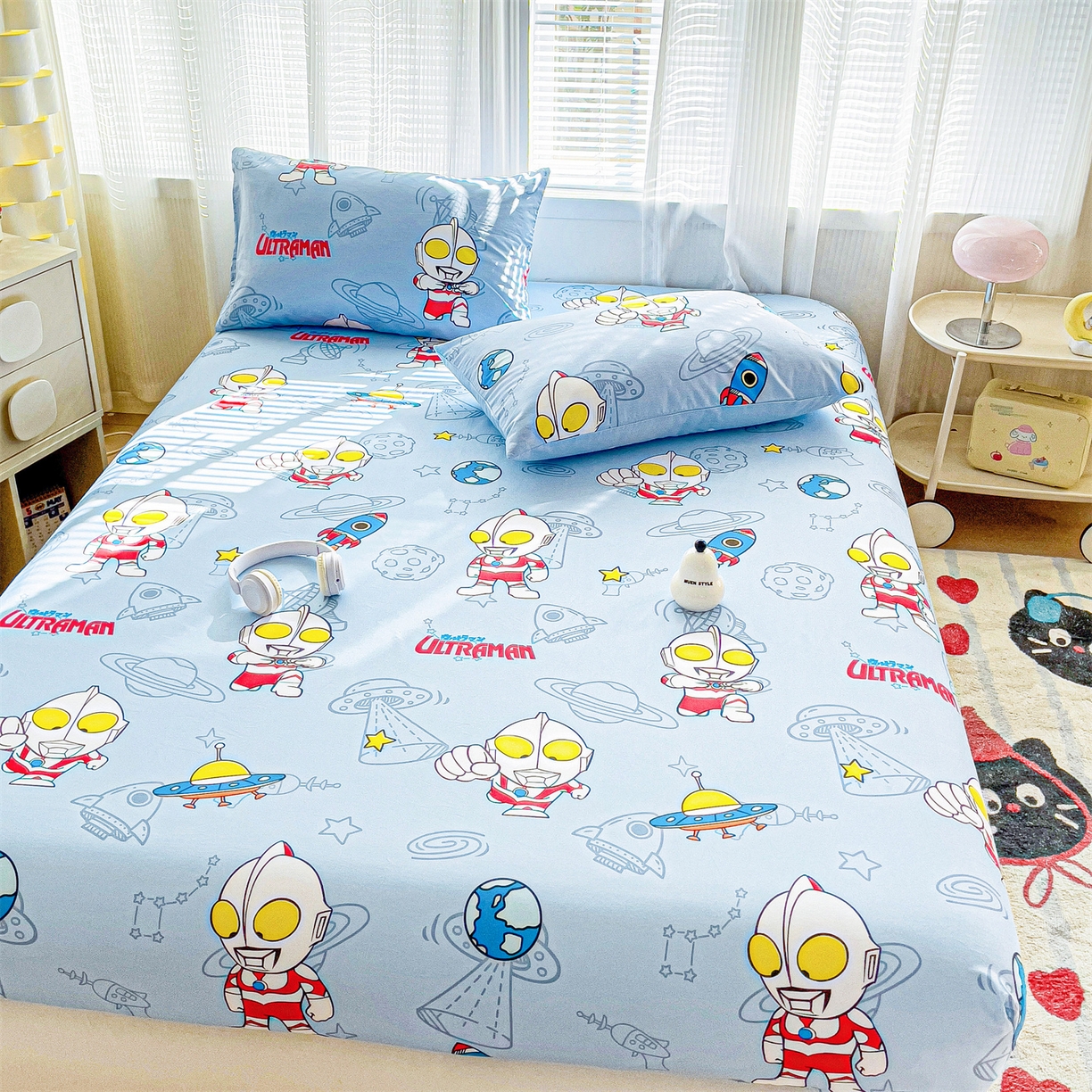 91家纺网 家纺一手货源 找家纺 名兮家居 2025新款全棉纯棉13372经典奥特曼-三丽鸥成人床床笠单件单床笠【含防伪标】 太空奥特曼