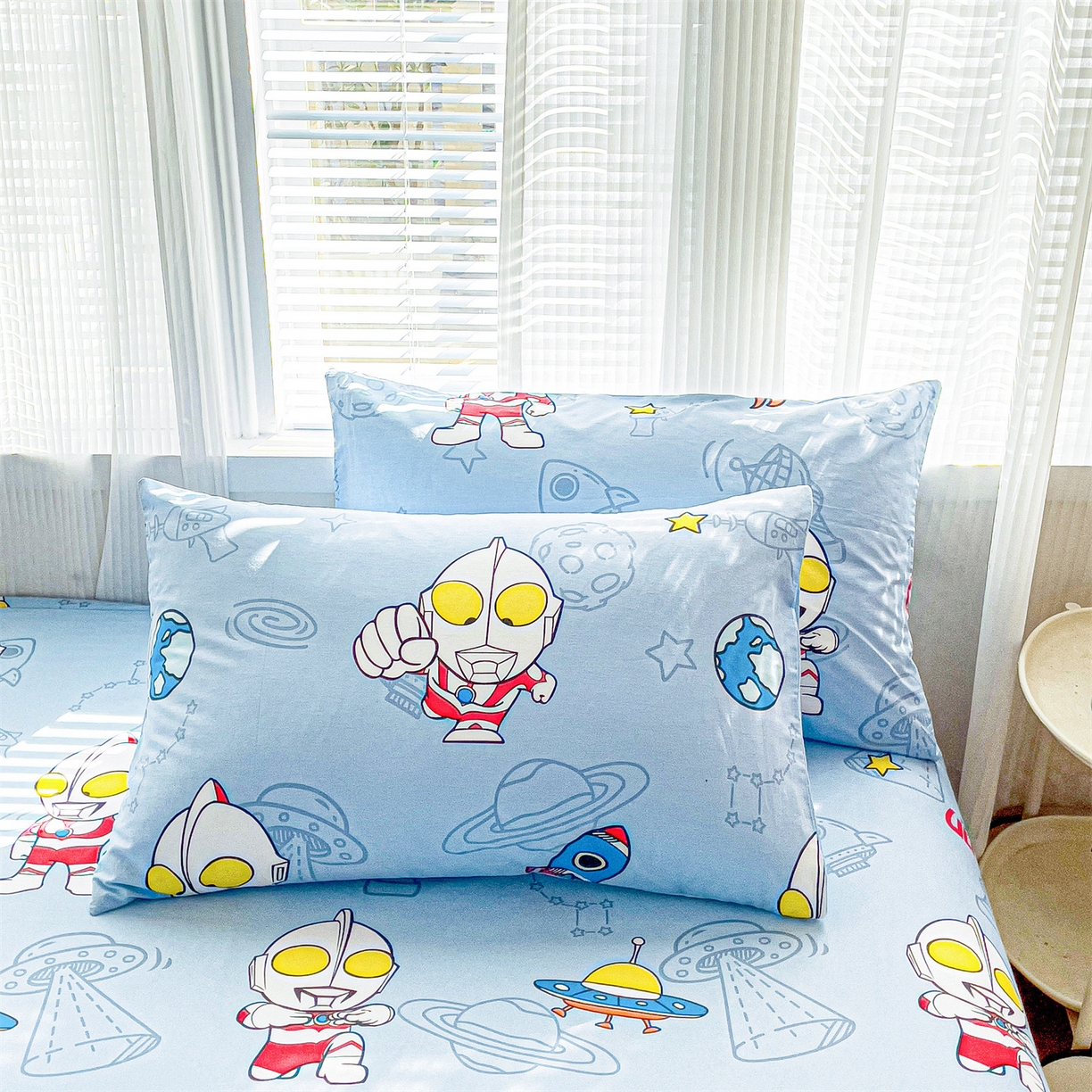 91家纺网 家纺一手货源 找家纺 名兮家居 2025新款全棉纯棉13372经典奥特曼-三丽鸥成人床床笠单件单床笠【含防伪标】 太空奥特曼