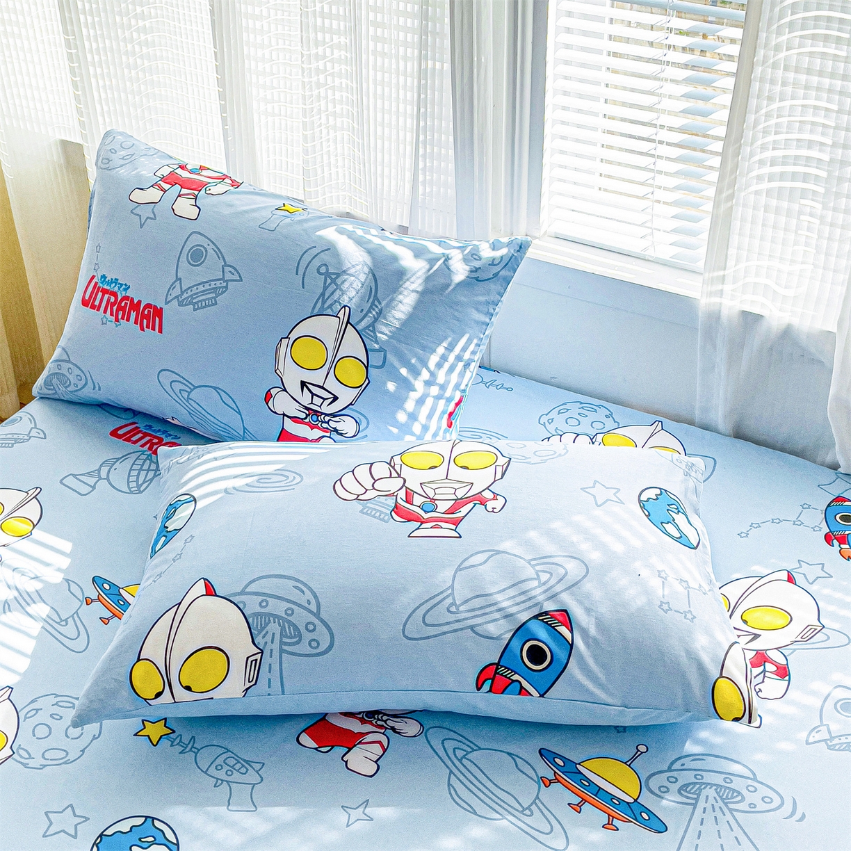 91家纺网 家纺一手货源 找家纺 名兮家居 2025新款全棉纯棉13372经典奥特曼-三丽鸥成人床床笠单件单床笠【含防伪标】 太空奥特曼