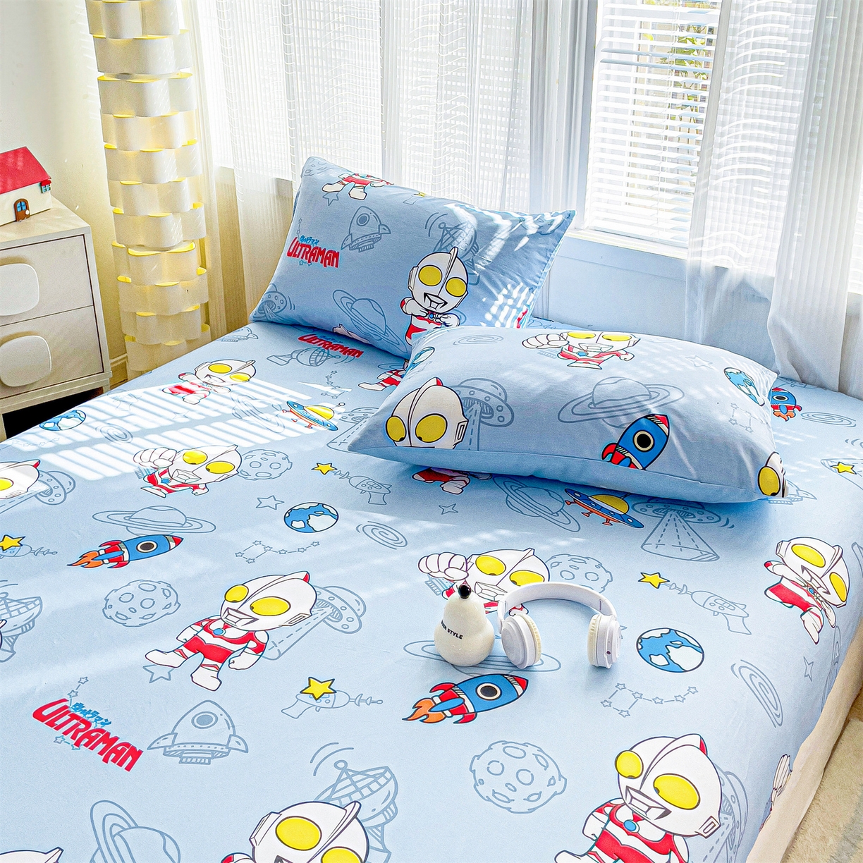 91家纺网 家纺一手货源 找家纺 名兮家居 2025新款全棉纯棉13372经典奥特曼-三丽鸥成人床床笠单件单床笠【含防伪标】 太空奥特曼