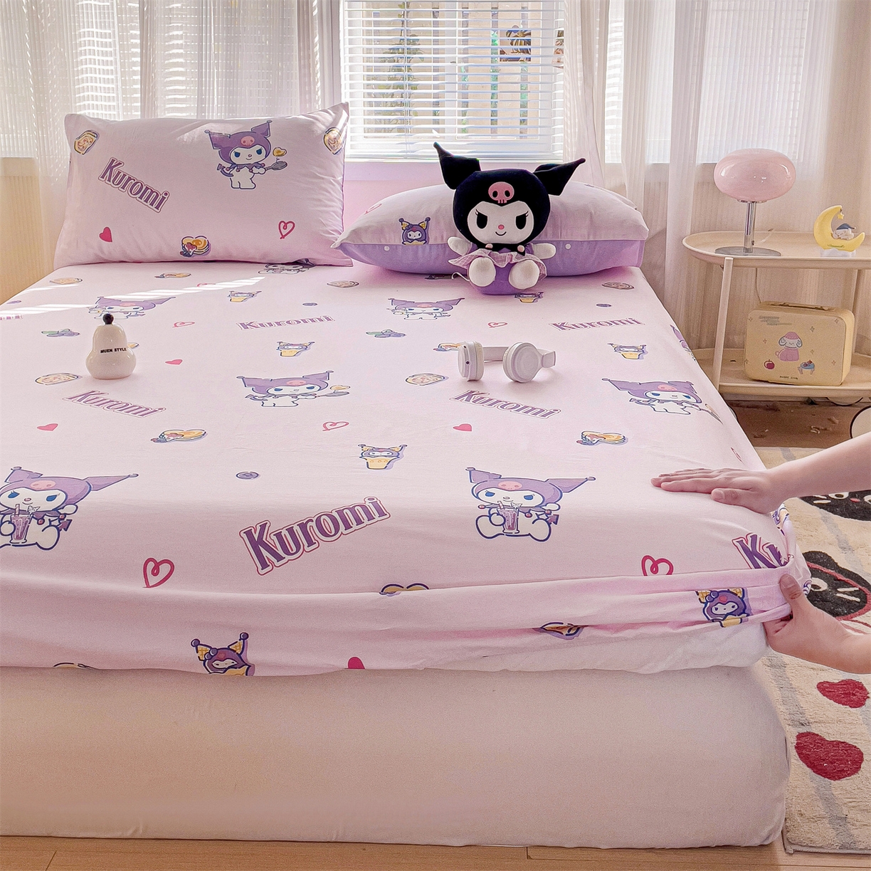 91家纺网 家纺一手货源 找家纺 名兮家居 2025新款全棉纯棉13372经典奥特曼-三丽鸥成人床床笠单件单床笠【含防伪标】 甜筒库洛米