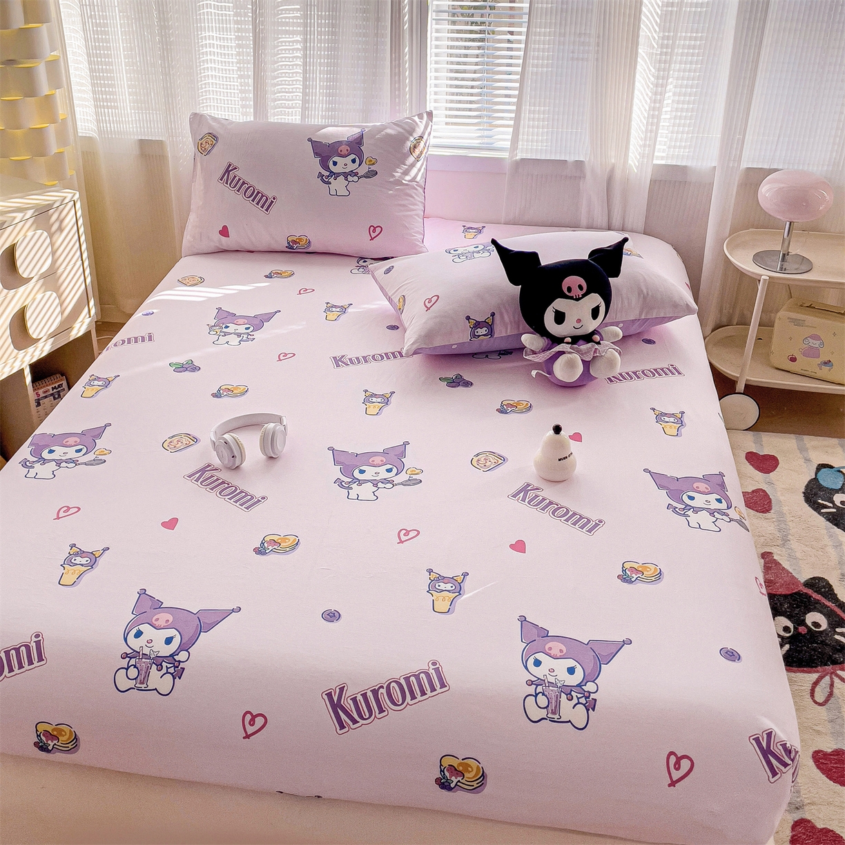 91家纺网 家纺一手货源 找家纺 名兮家居 2025新款全棉纯棉13372经典奥特曼-三丽鸥成人床床笠单件单床笠【含防伪标】 甜筒库洛米