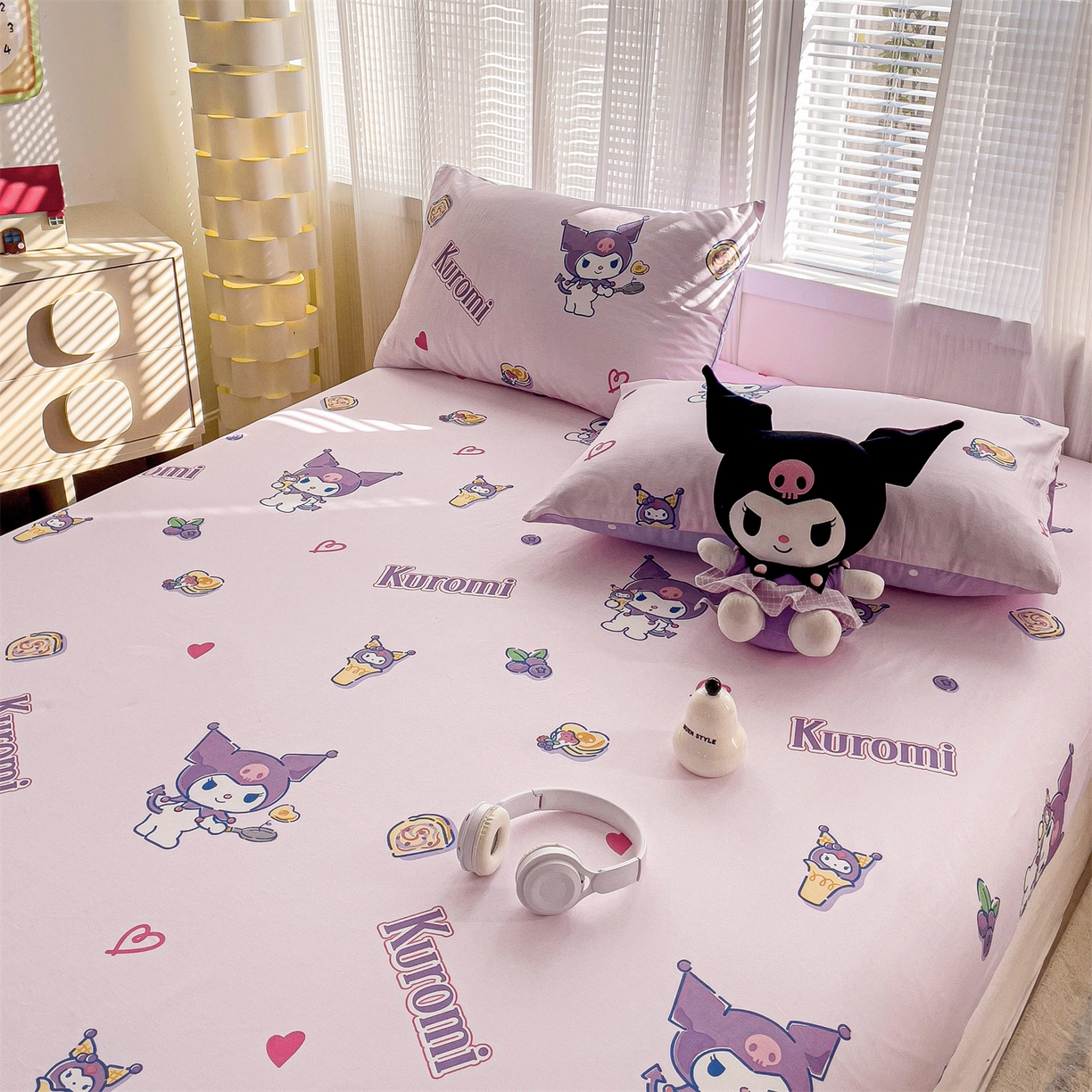 91家纺网 家纺一手货源 找家纺 名兮家居 2025新款全棉纯棉13372经典奥特曼-三丽鸥成人床床笠单件单床笠【含防伪标】 甜筒库洛米