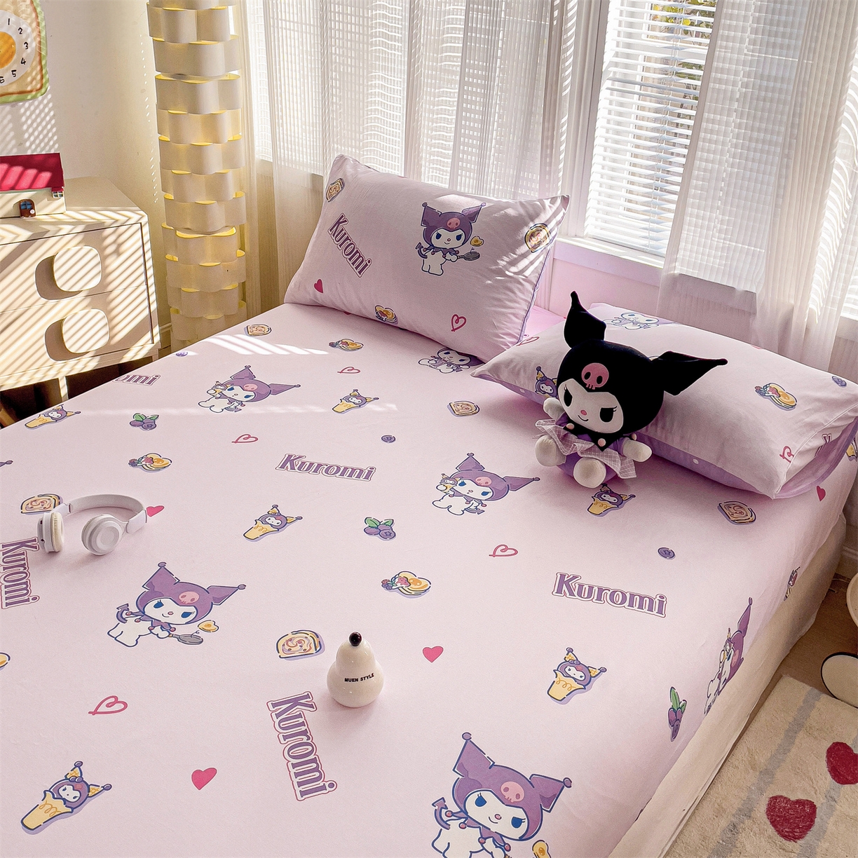 91家纺网 家纺一手货源 找家纺 名兮家居 2025新款全棉纯棉13372经典奥特曼-三丽鸥成人床床笠单件单床笠【含防伪标】 甜筒库洛米