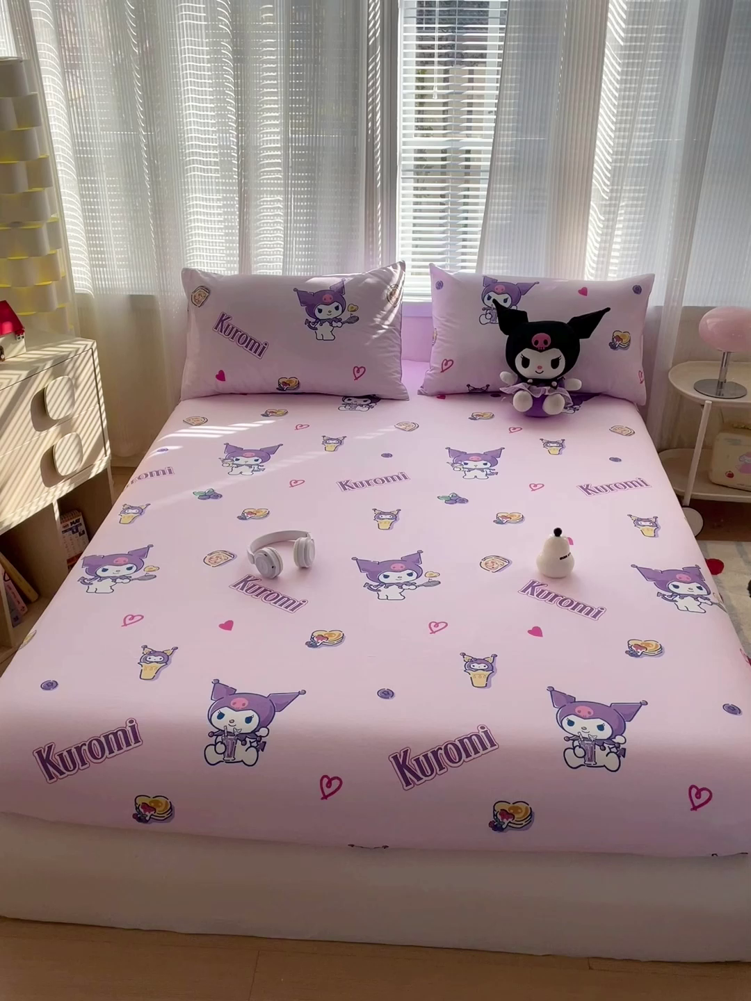 91家纺网 家纺一手货源 找家纺 名兮家居 2025新款全棉纯棉13372经典奥特曼-三丽鸥成人床床笠单件单床笠【含防伪标】 甜筒库洛米