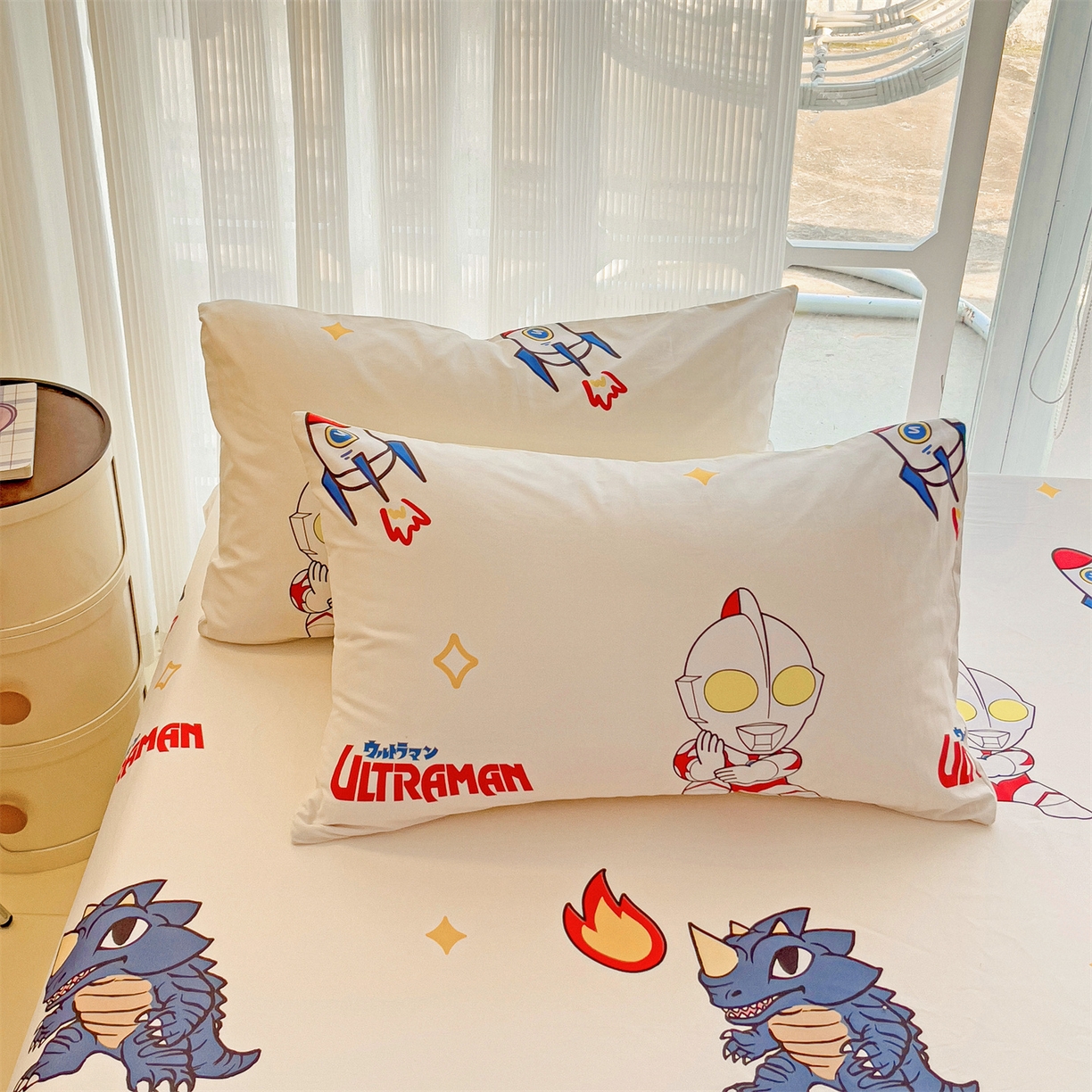 91家纺网 家纺一手货源 找家纺 名兮家居 2025新款全棉纯棉13372经典奥特曼-三丽鸥成人床床笠单件单床笠【含防伪标】 咸蛋超人