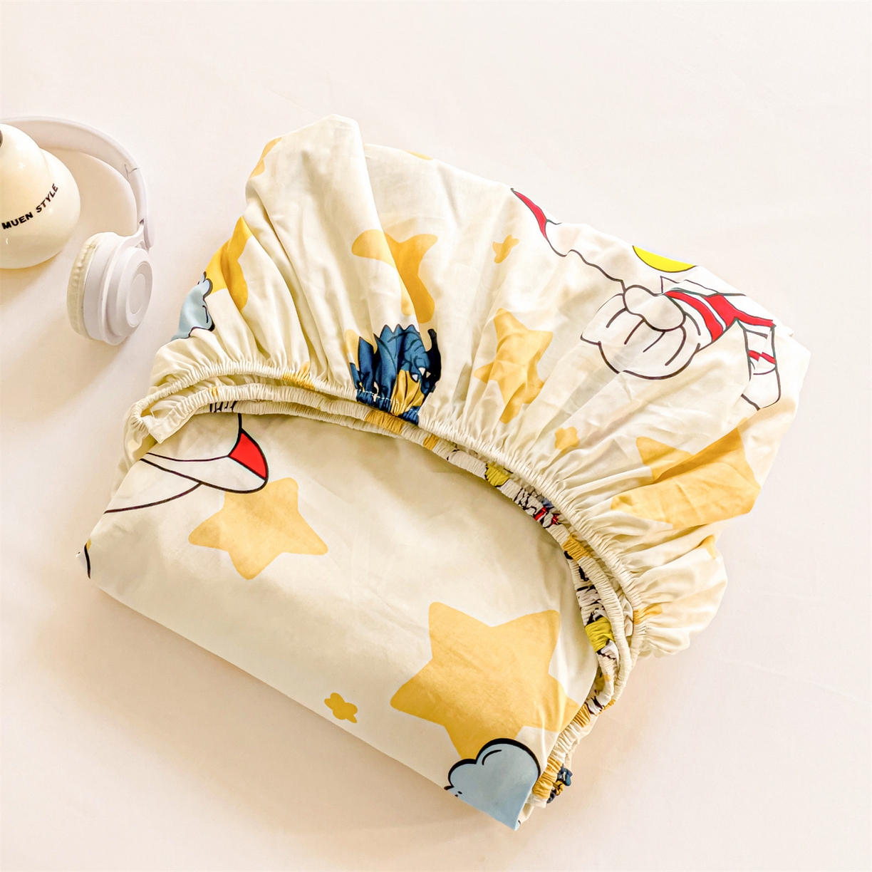 91家纺网 家纺一手货源 找家纺 名兮家居 2025新款全棉纯棉13372经典奥特曼-三丽鸥成人床床笠单件单床笠【含防伪标】 星星奥特曼