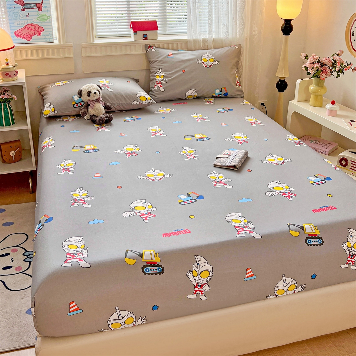 91家纺网 家纺一手货源 找家纺 名兮家居 2025新款全棉纯棉13372经典奥特曼-三丽鸥成人床床笠单件单床笠【含防伪标】 宇宙小分队