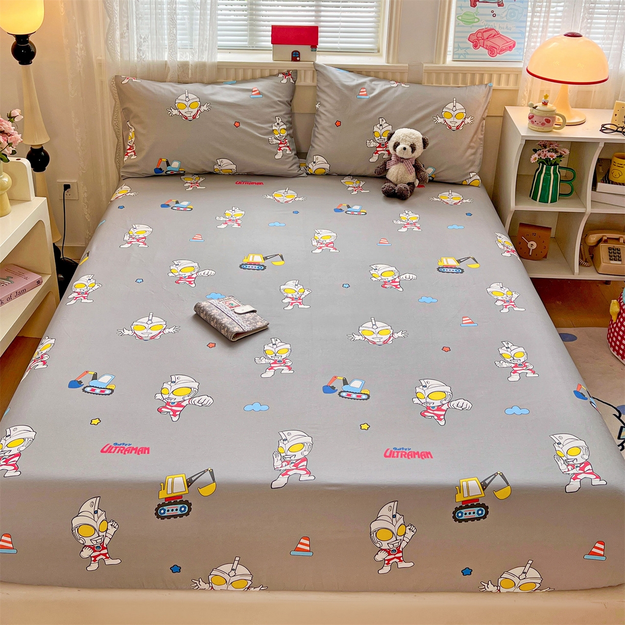 91家纺网 家纺一手货源 找家纺 名兮家居 2025新款全棉纯棉13372经典奥特曼-三丽鸥成人床床笠单件单床笠【含防伪标】 宇宙小分队