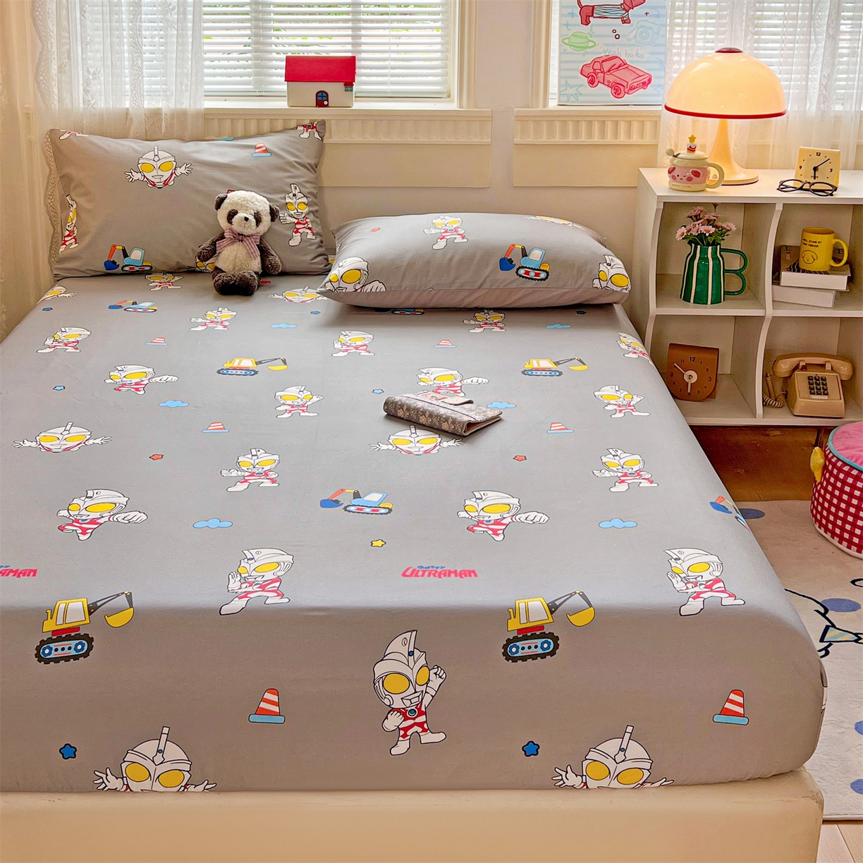 91家纺网 家纺一手货源 找家纺 名兮家居 2025新款全棉纯棉13372经典奥特曼-三丽鸥成人床床笠单件单床笠【含防伪标】 宇宙小分队