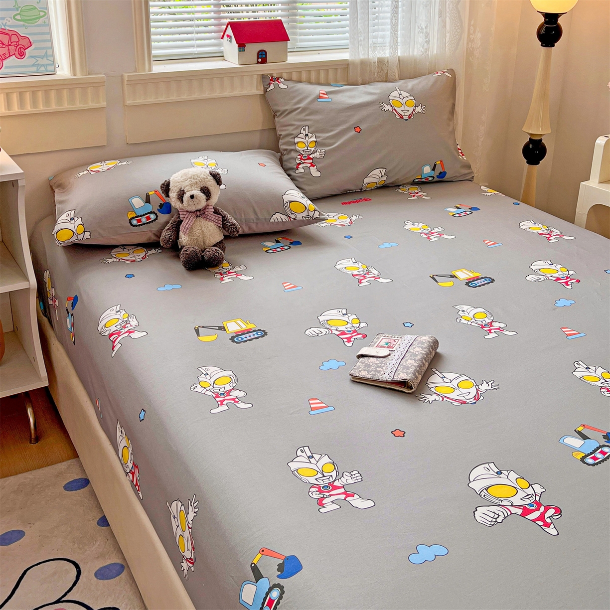 91家纺网 家纺一手货源 找家纺 名兮家居 2025新款全棉纯棉13372经典奥特曼-三丽鸥成人床床笠单件单床笠【含防伪标】 宇宙小分队