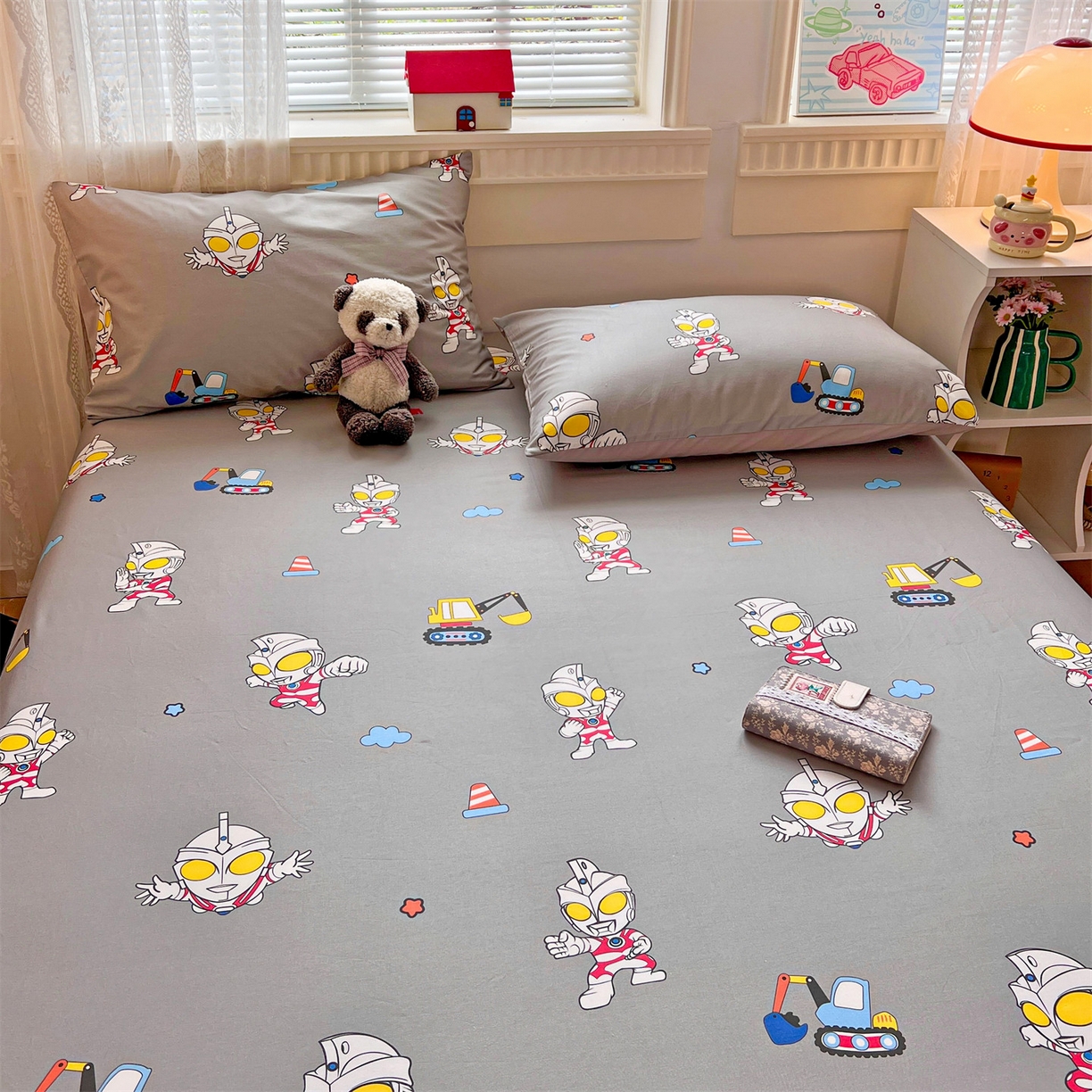 91家纺网 家纺一手货源 找家纺 名兮家居 2025新款全棉纯棉13372经典奥特曼-三丽鸥成人床床笠单件单床笠【含防伪标】 宇宙小分队