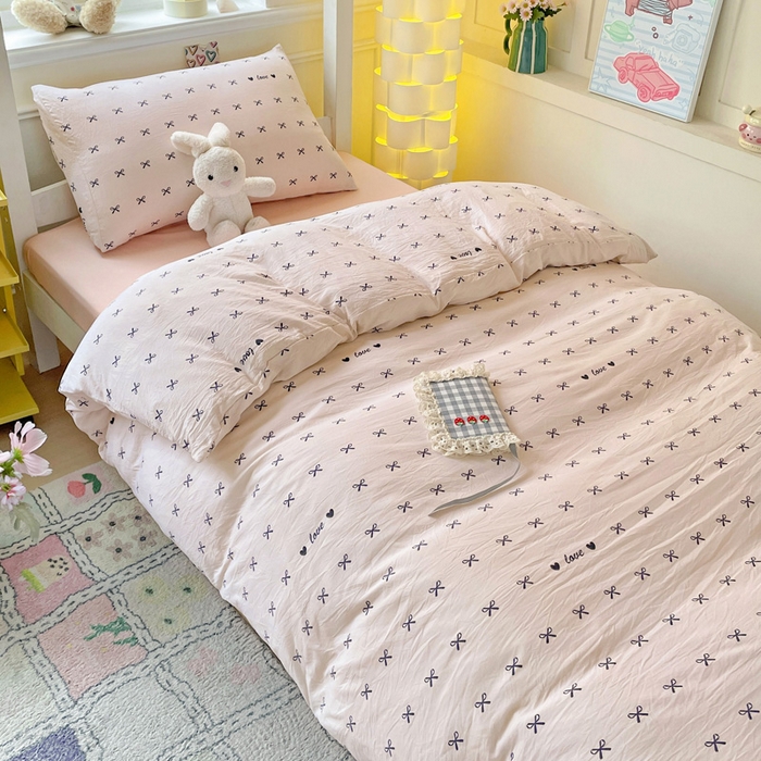 91家纺网 家纺一手货源 找家纺 （总）2025直播云感学生宿舍床四件套水洗棉简约风小碎花被套床笠三四件套—单被套