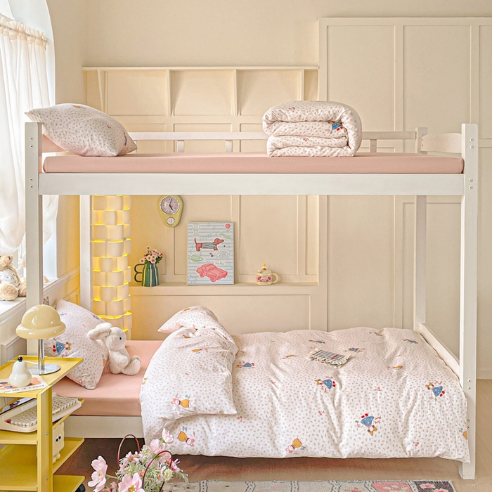 91家纺网 家纺一手货源 找家纺 2025直播云感学生宿舍床四件套水洗棉简约风小碎花被套床笠三四件套—单被套 花仙子