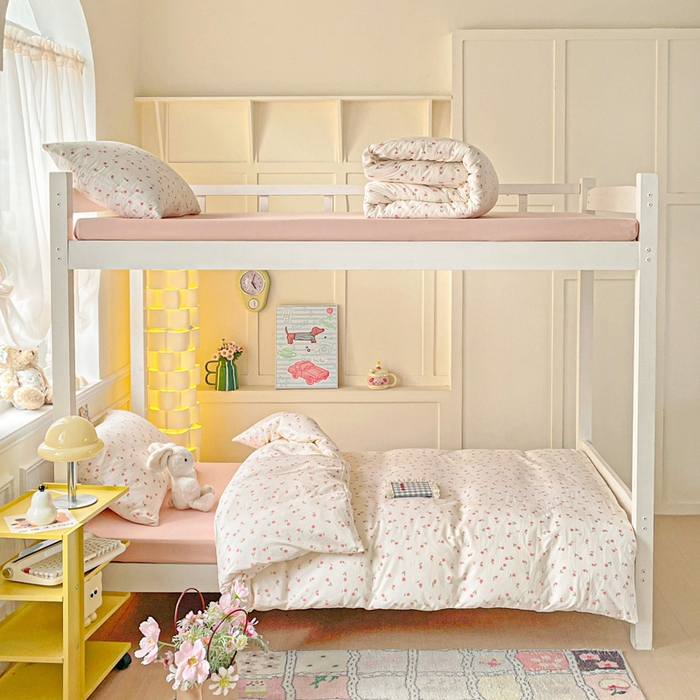 91家纺网 家纺一手货源 找家纺 2025直播云感学生宿舍床四件套水洗棉简约风小碎花被套床笠三四件套—单被套 花语