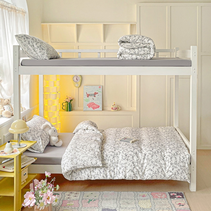 91家纺网 家纺一手货源 找家纺 2025直播云感学生宿舍床四件套水洗棉简约风小碎花被套床笠三四件套—单被套 枝叶