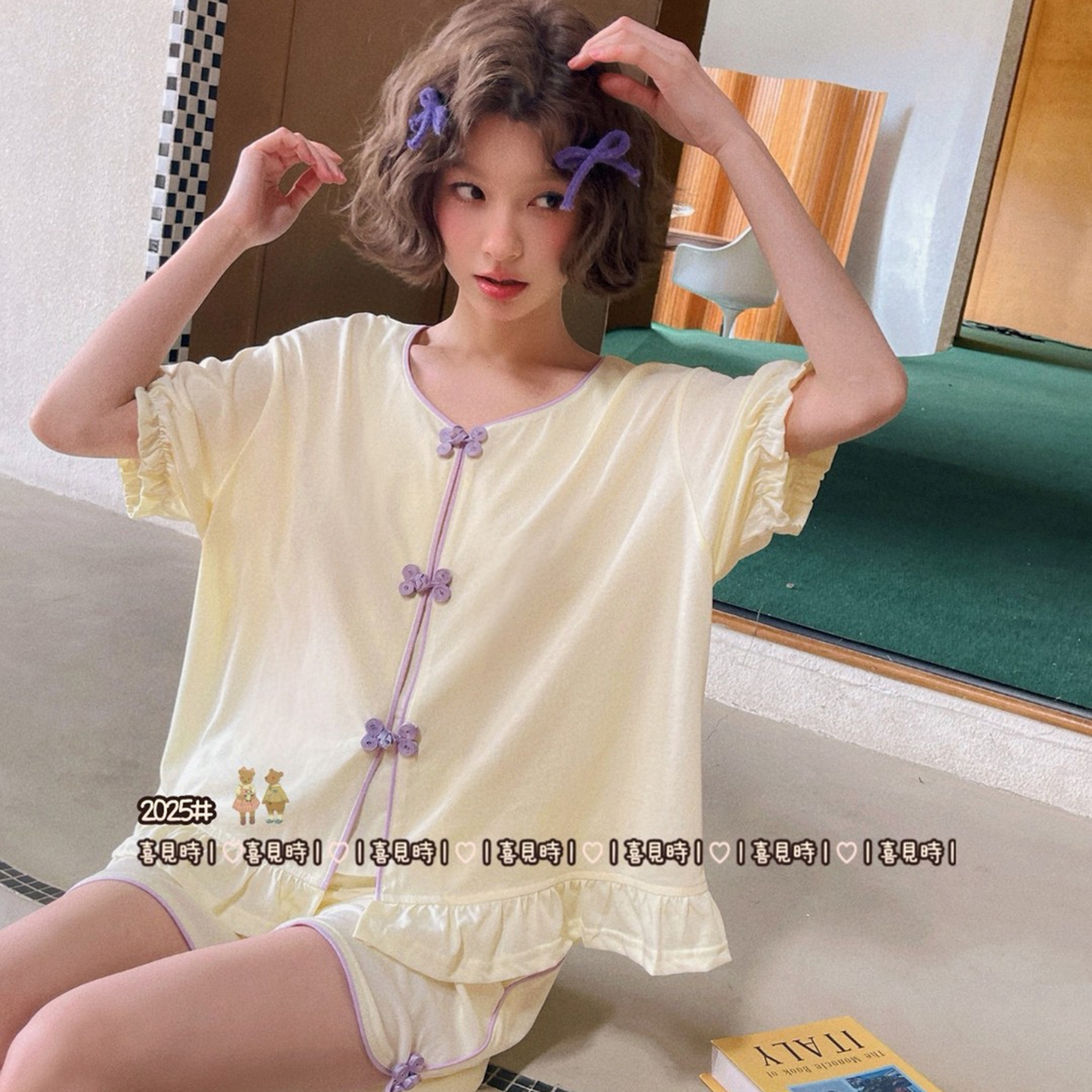 妍景家居生活馆 2025新款小熊家-新中式风盘口套装 黄色