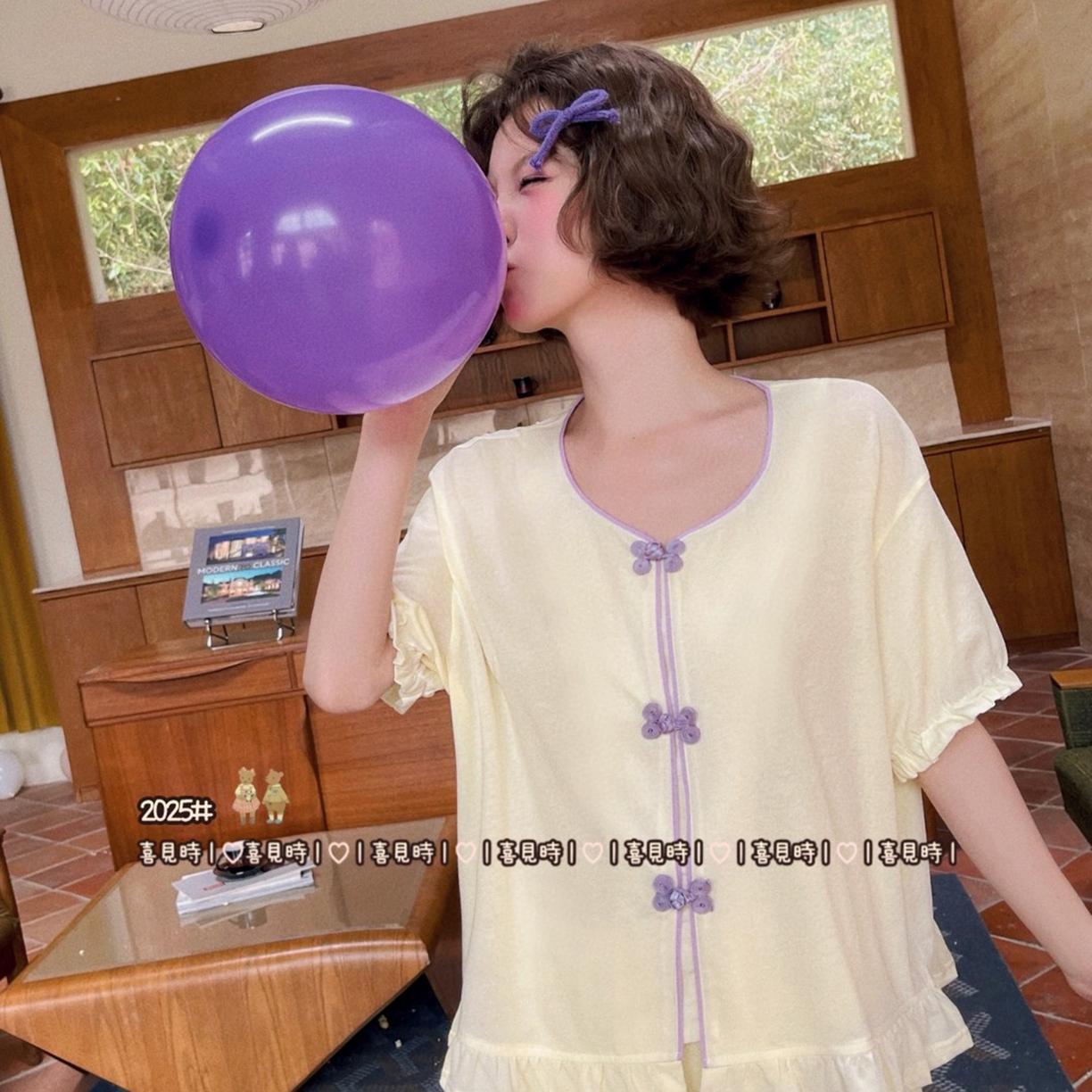 91家纺网 家纺一手货源 找家纺 妍景家居生活馆 2025新款小熊家-新中式风盘口套装 黄色