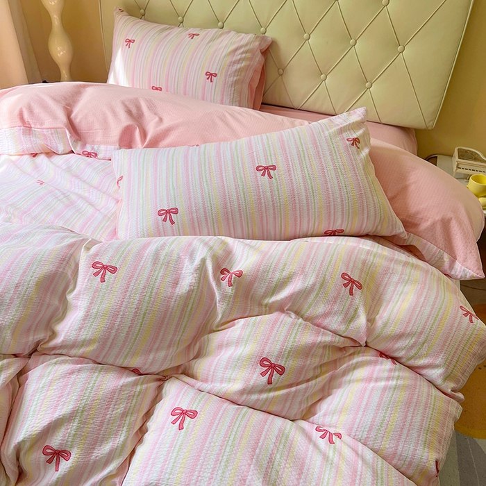 91家纺网 家纺一手货源 找家纺 （总）森璐家纺 2025新款针织双层纱四件套-系列二