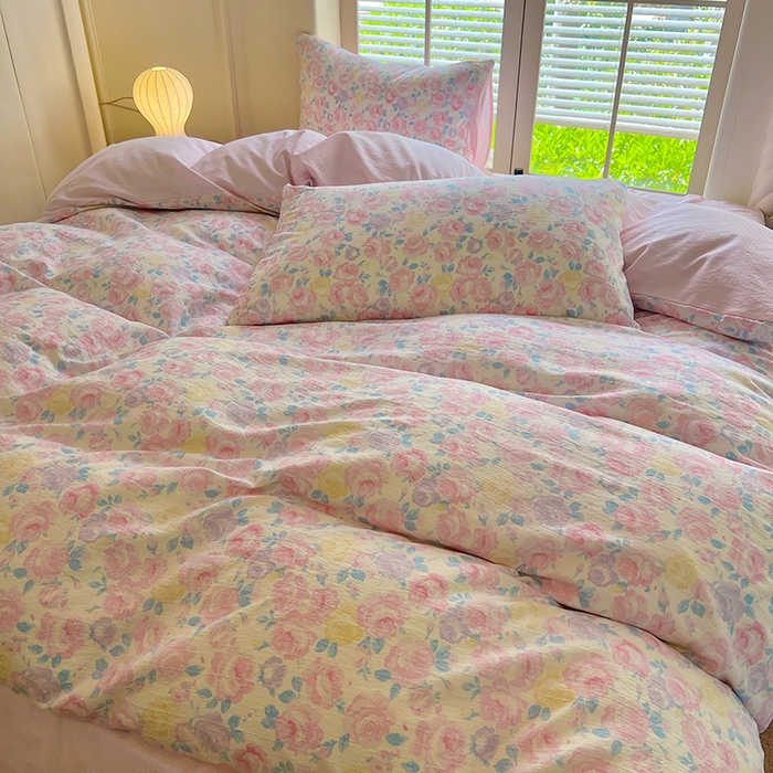 91家纺网 家纺一手货源 找家纺 （总）森璐家纺 2025新款针织双层纱四件套-系列二