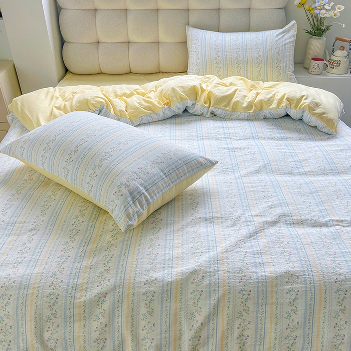 91家纺网 家纺一手货源 找家纺 森璐家纺 2025新款针织双层纱四件套-系列二 lk庄园