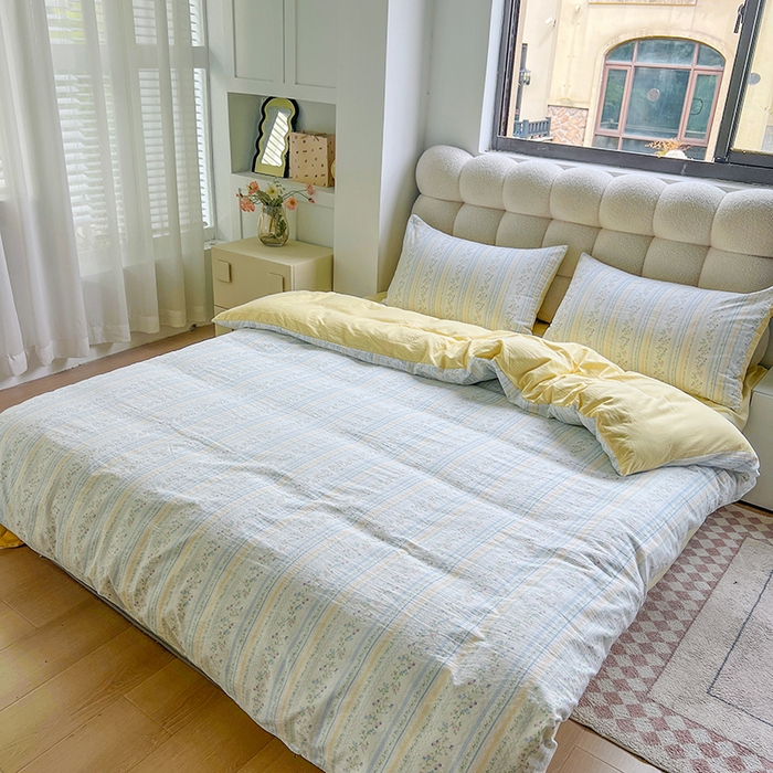 91家纺网 家纺一手货源 找家纺 森璐家纺 2025新款针织双层纱四件套-系列二 lk庄园