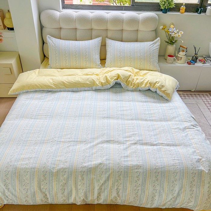 91家纺网 家纺一手货源 找家纺 森璐家纺 2025新款针织双层纱四件套-系列二 lk庄园